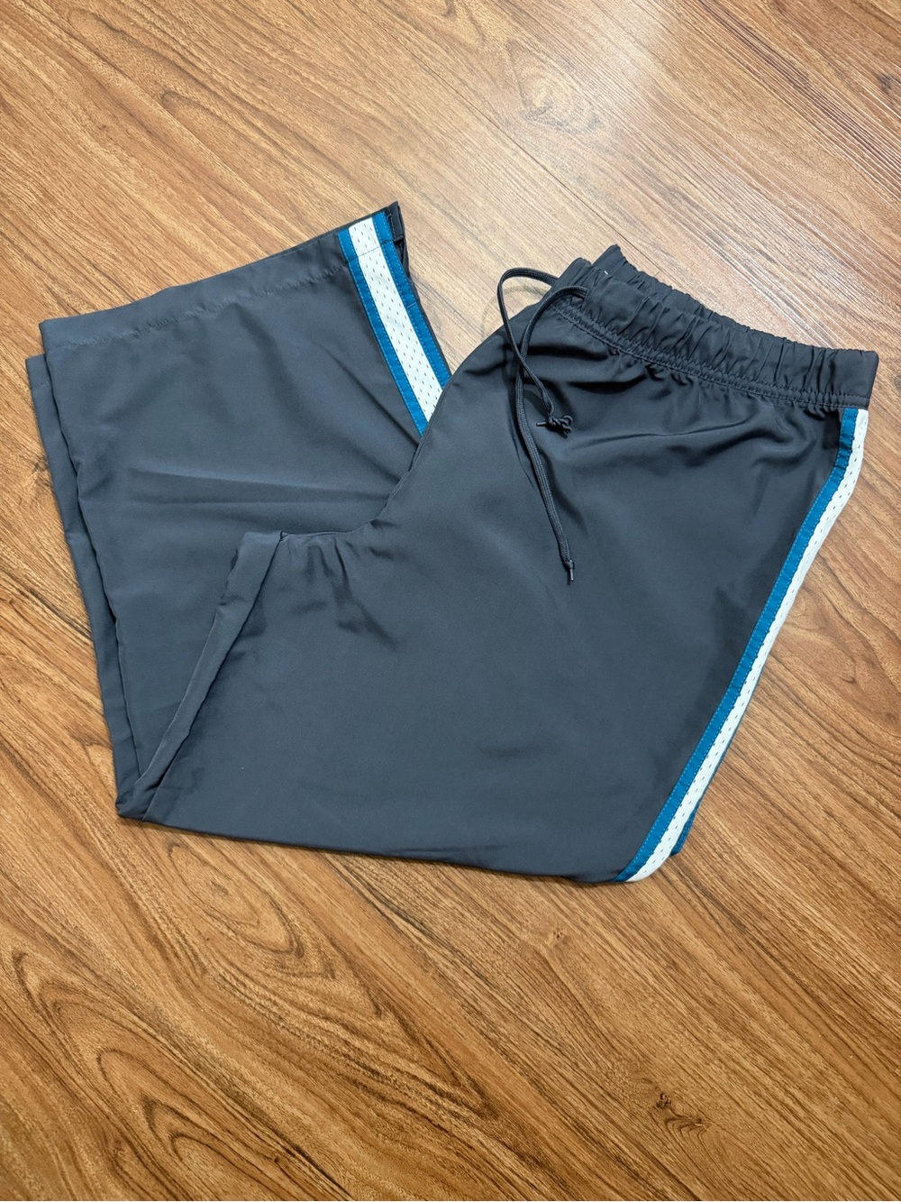 Prospirit Black Drawstring Athletic Pants with Blue Logo